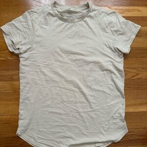 H&M Men's Cream Short Sleeve Crew Neck T-Shirt